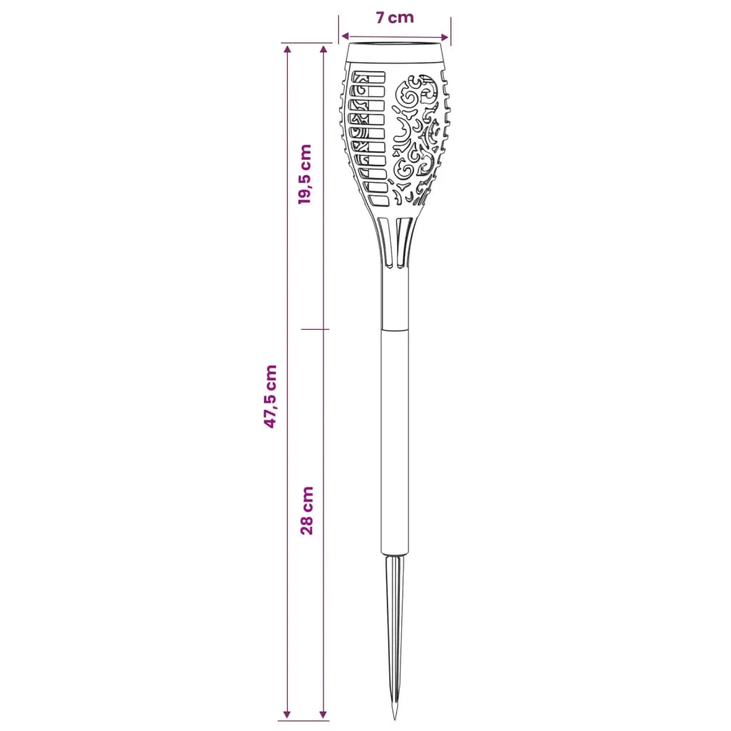 Luci solari da esterno con picchetto 6 pcs Bianco caldo 47,5 cm 42042721