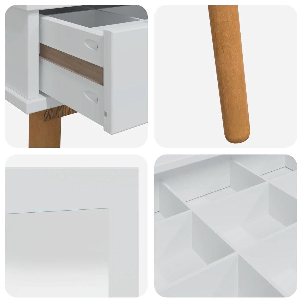 Set Tavolo da Trucco FAUSKE 2 pcs Bianco 76 x 50 x 143 cm 3438572