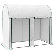 Serra da Giardino 2 m² 200x100x178 cm 2 Porte Avvolgibili Copertura in PE Bianco