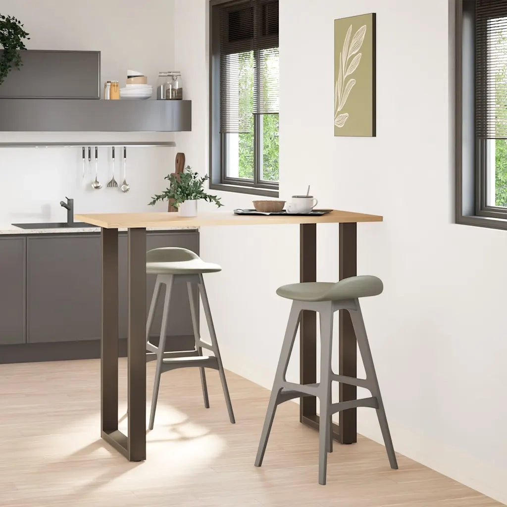 Gambe per tavolo da bar a forma di U 2 pz in acciaio naturale 60x(110-111) cm 4013251