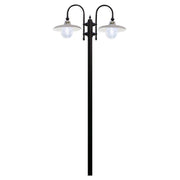 Palo Esterno Classico Campobasso Metallo E Ceramica Nero Sfumato Rame 2 Luci E27
