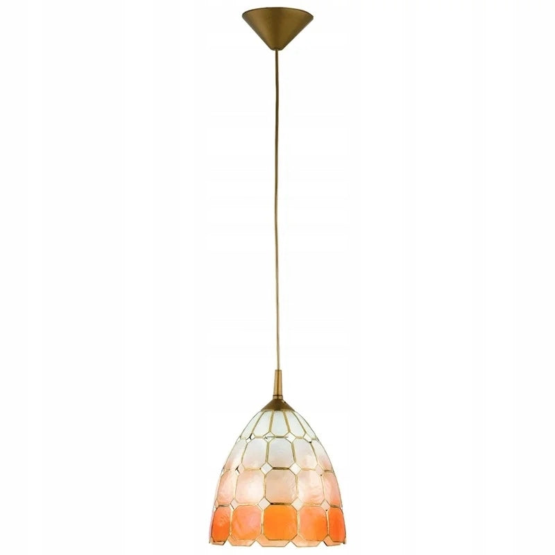 Lampada a sospensione CAMPANA bianco/arancio E27 Alfa