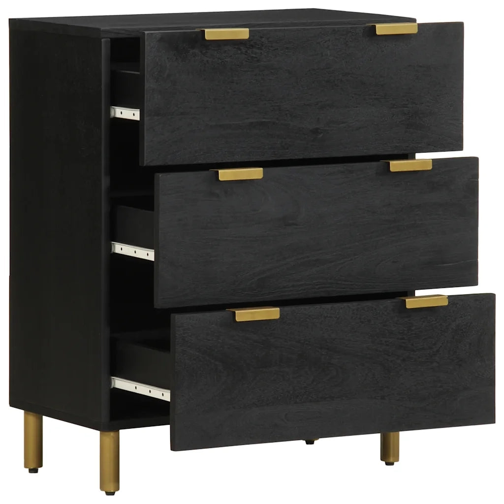 Credenze 2 pz Nere 60x33x75 cm in Legno Multistrato