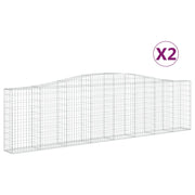 Cesti Gabbioni ad Arco 2 pz 400x30x100/120 cm Ferro Zincato