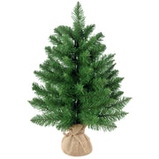 Albero di Natale Mini 55cm ¨C zephmum ¨C PVC, Base in Cemento e Iuta