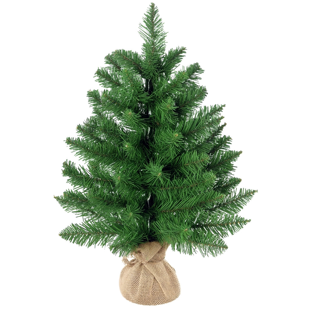 Albero di Natale Mini 55cm ¨C zephmum ¨C PVC, Base in Cemento e Iuta