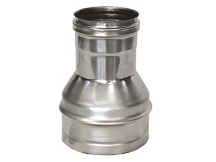 RIDUZIONE PER TUBO ACCIAIO INOX AISI 304 F/M MONOPARETE SPESS. MM.0,5  F ø mm.120 M ø mm.80