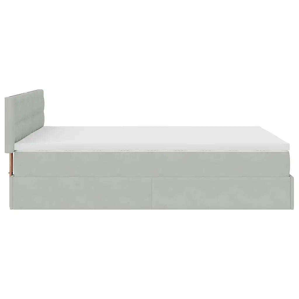 Struttura Letto Pouf con Materasso 140x200 cm in Velluto 3311921