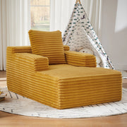 DIVANO Chaiselongue in velluto a coste Giallo