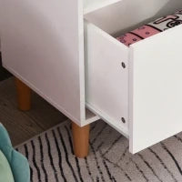 Libreria Scaffale Portagiochi per Cameretta Bimbi e Ragazzi, 1 Cassetto e 4 Ripiani, Bianca e Azzurra 50x30x142cm