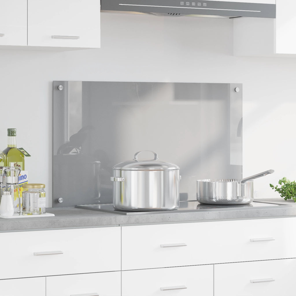 Cucina Backsplash Grigio chiaro 90x50x0.6 cm Vetro temperato