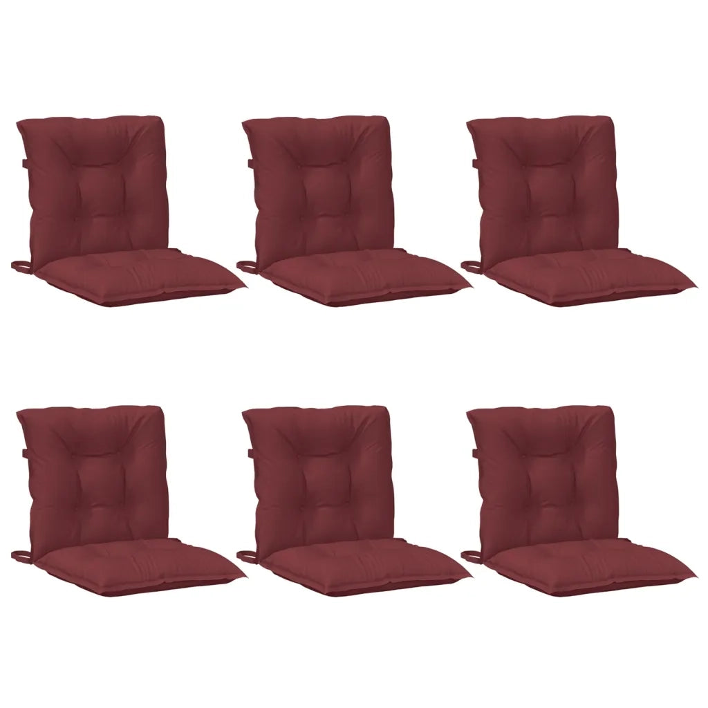 Cuscini Sedia Schiena Bassa 6 pz | Cuscini per sedie Rosso Vino M¨¦lange Tessuto