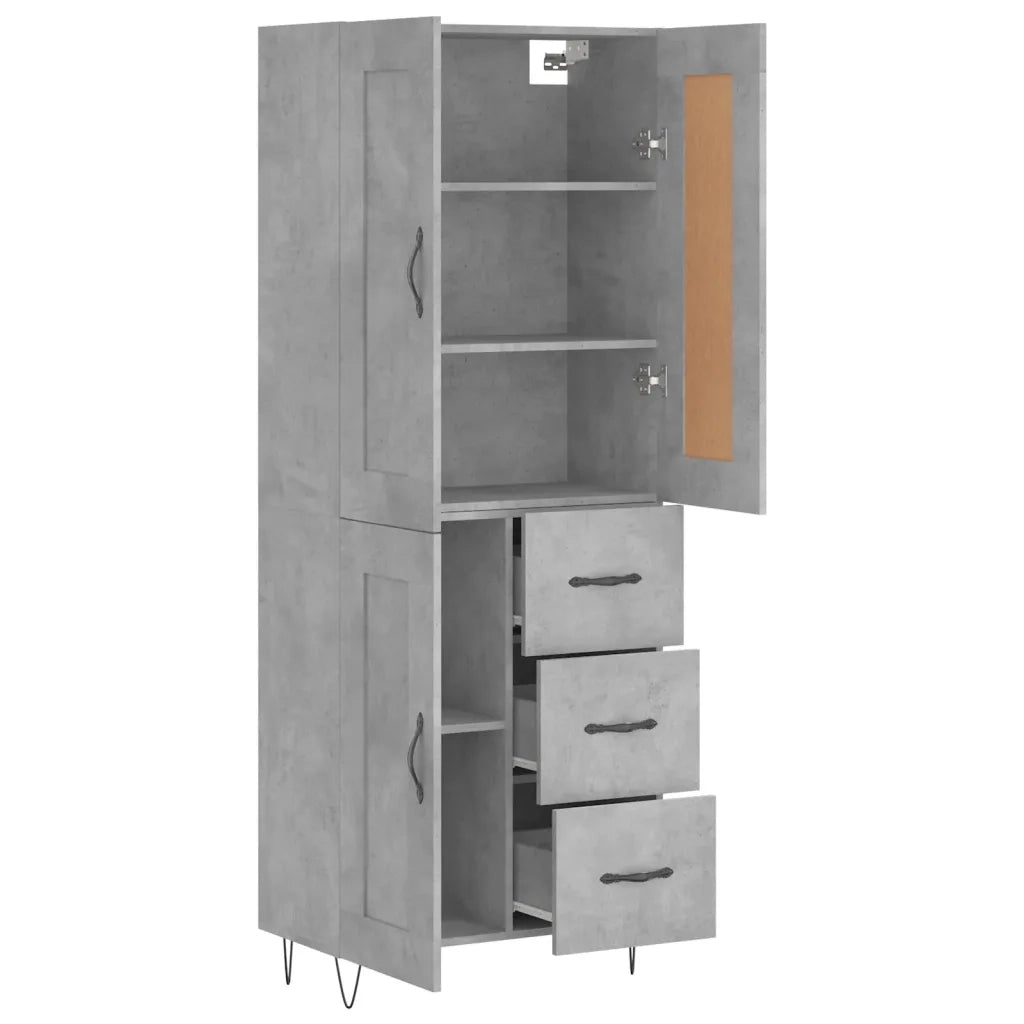 Credenza Grigio Cemento 69,5x34x180 cm in Legno Multistrato 3200037