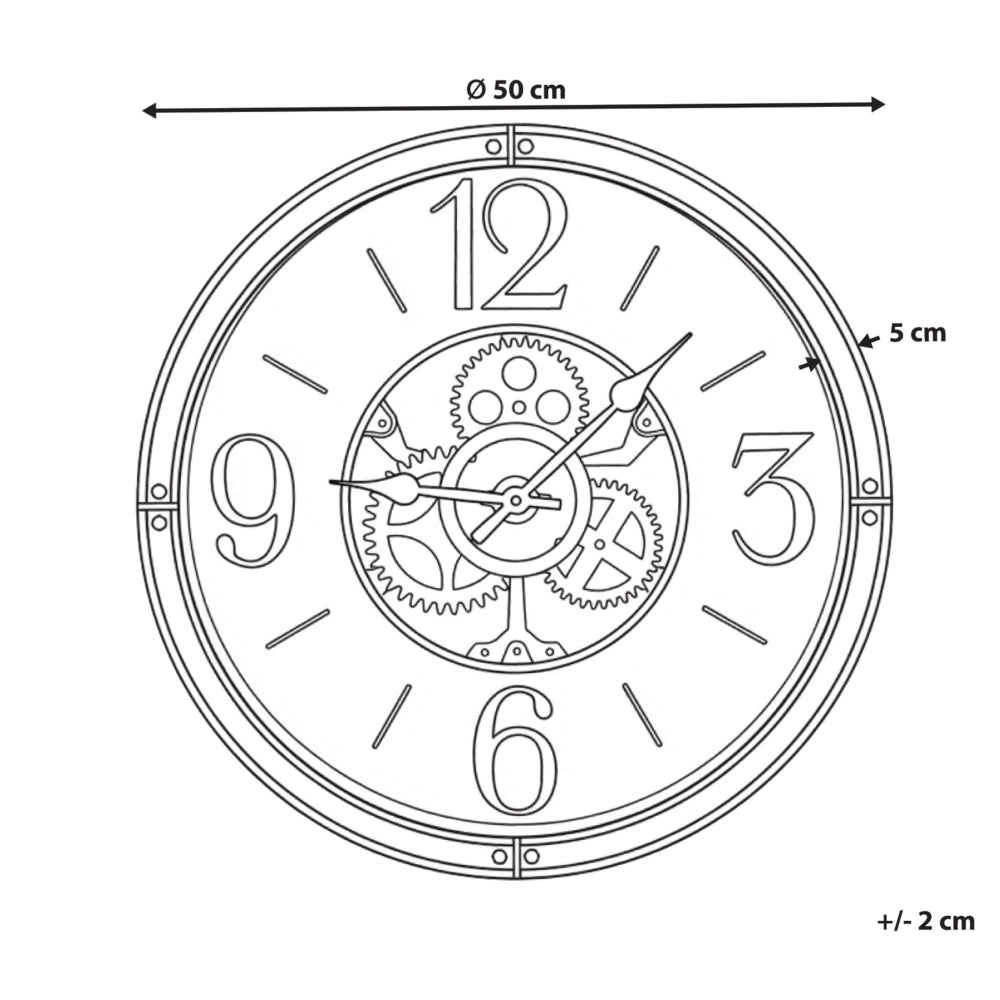 Orologio da parete con cornice sintetica 50 cm Finitura verniciata Forma rotonda Design classico Accessori per la casa Decorazioni