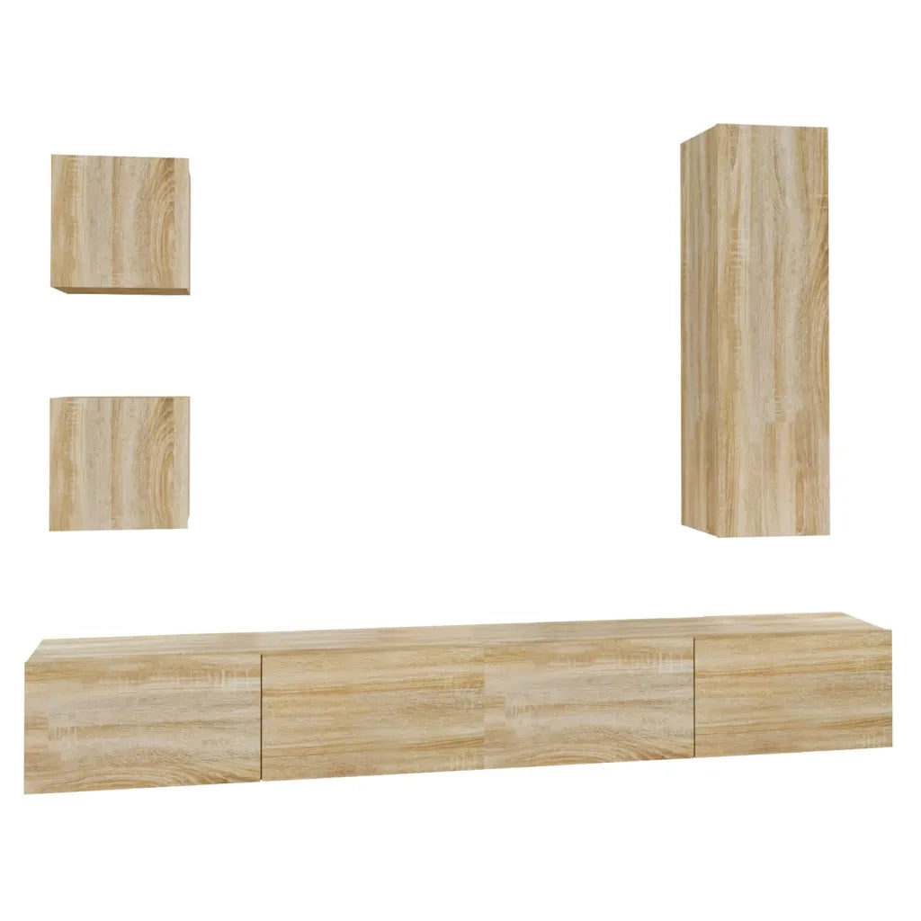 Set di Mobili Porta TV 5 pz Rovere Sonoma in Legno Multistratocod mxl 73600