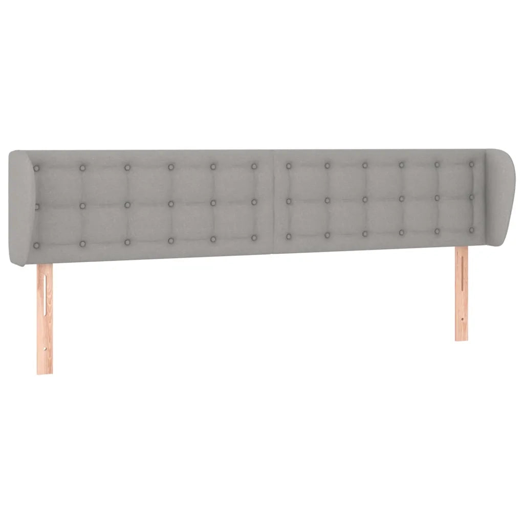 Testiera ad Orecchio-Testata con Orecchie Grigio Chiaro 163x23x78/88 cm in Tessuto 605551