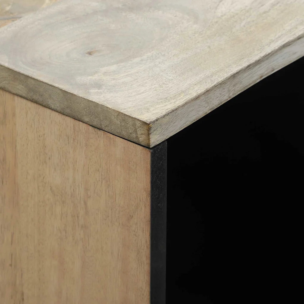 vidaXL Credenza Bianco 80 x 33 x 75 cm legno massello di mango