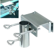 Clip per parasola in metallo per balcone, adatta per ringhiere di balcone, bordi di terrazza e sedute da giardino.