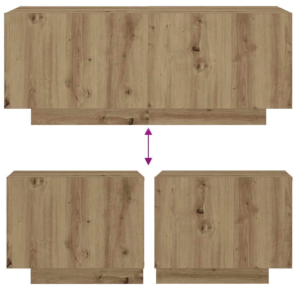 Comodino Rovere Artigianale 100x35x40 cm in Legno Multistrato 3329174