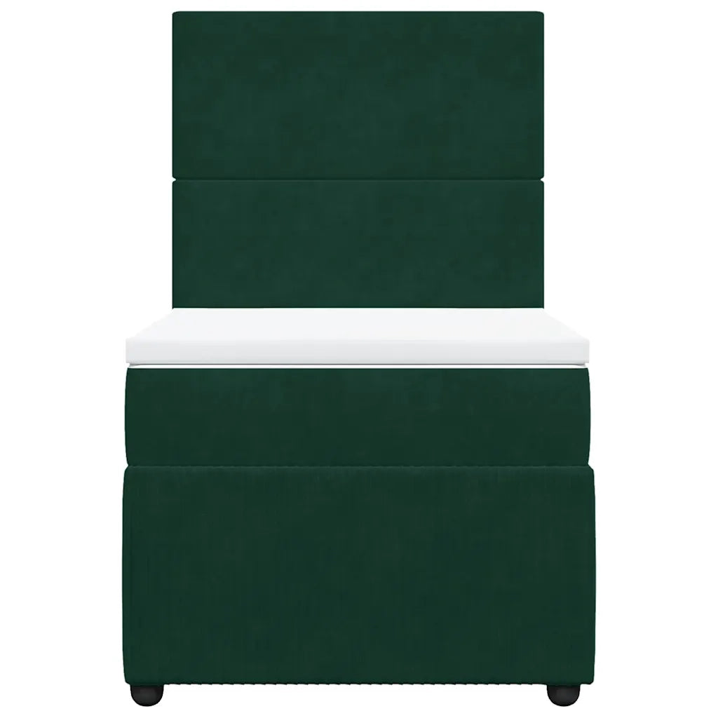 Giroletto a Molle con Materasso Verde Scuro 100x200 cm Velluto