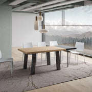 Tavolo allungabile 160/260x90 cm Svalen rovere scortecciato gambe antracite