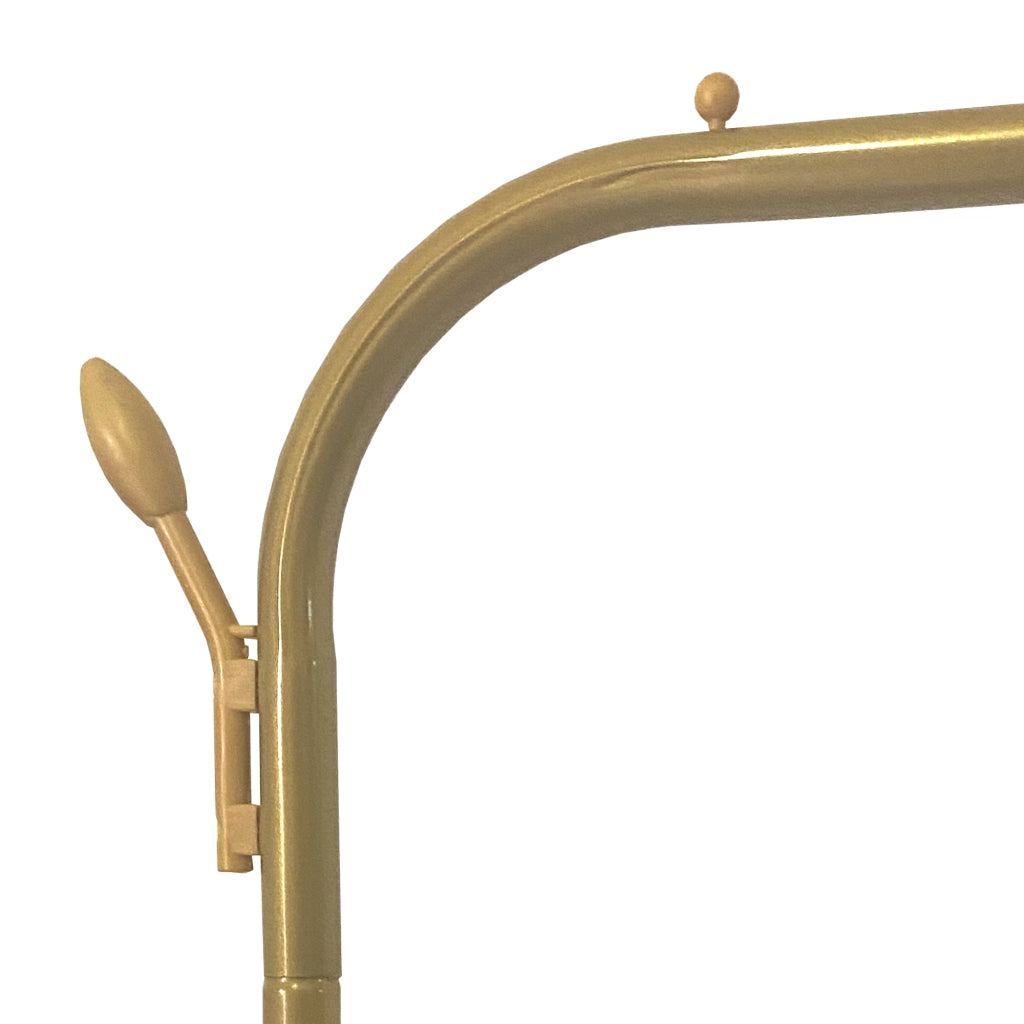 Appendiabiti Donkey Premium Maxi a 2 Stand Nyana Home 157x110x56cm, 2 ripiani sospesi, 4 ganci laterali, 2 ripiani inferiori Oro.