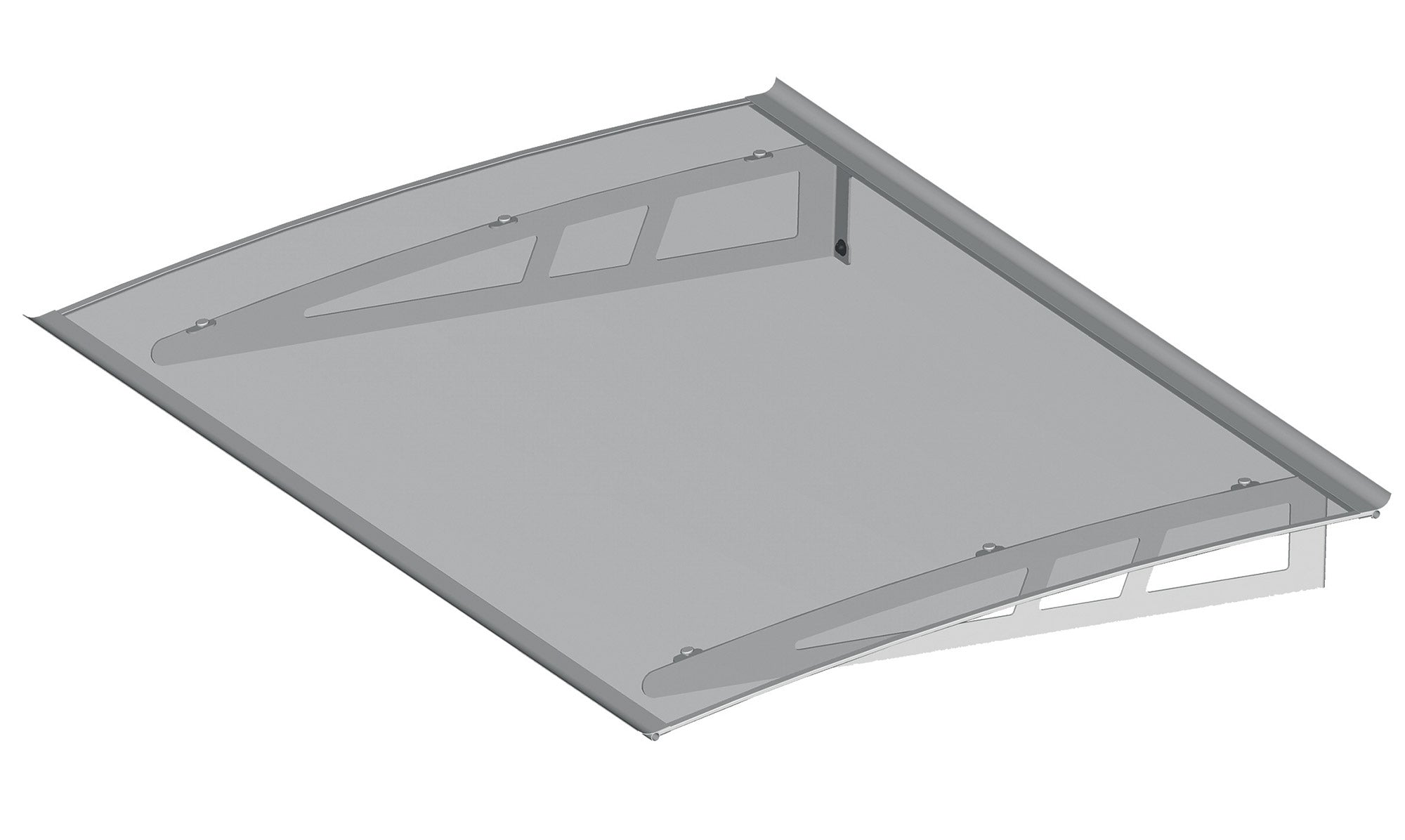 Pensilina Tettoia in Policarbonato Trasparente 140x100 cm Ranieri Grigio