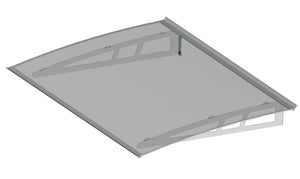 Pensilina Tettoia in Policarbonato Trasparente 140x100 cm Ranieri Grigio