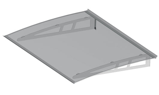 Pensilina Tettoia in Policarbonato Trasparente 140x100 cm Ranieri Grigio