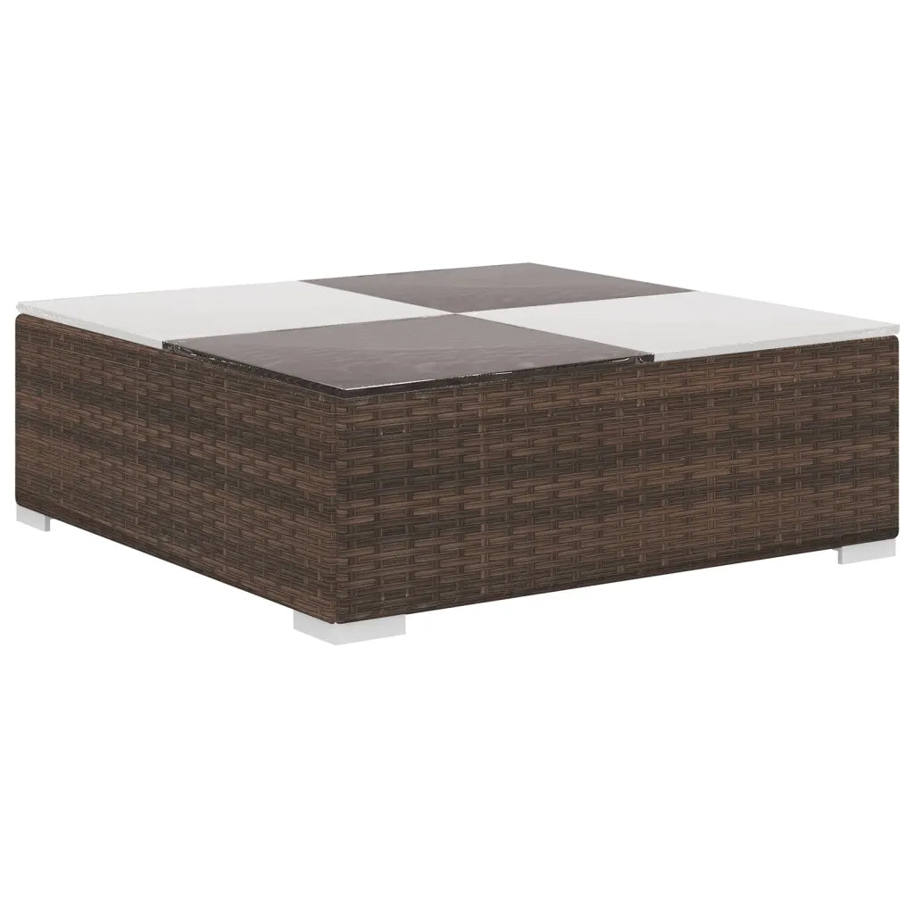 Set Divani da Giardino 6 pz con Cuscini in Polyrattan Marrone 41268