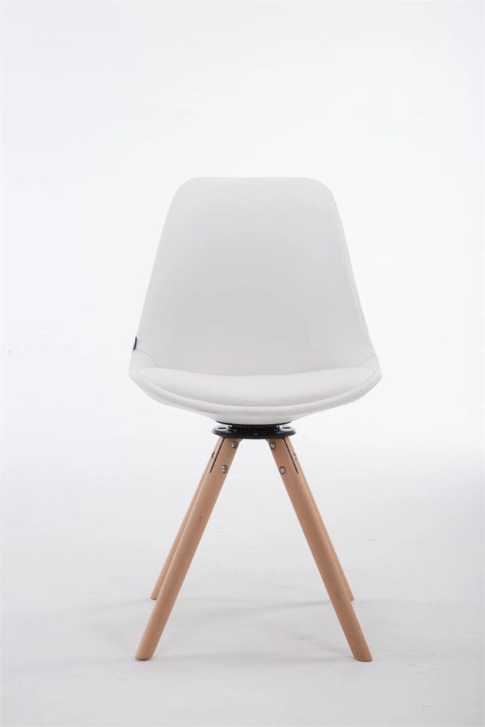 Sedia Calais in similpelle girevole natura,bianco