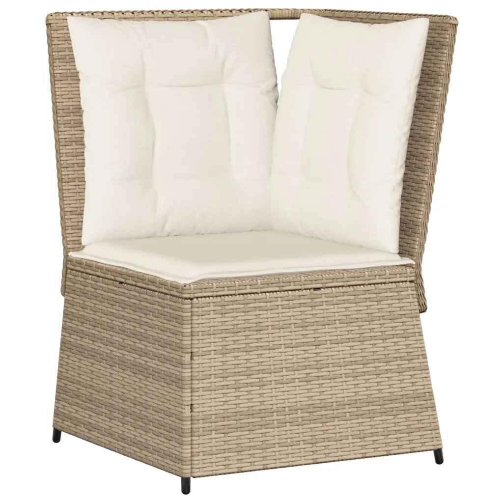 Set Divani da Giardino 7 pz con Cuscini in Polyrattan Beige 3262382