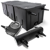 Set: Filtro bio per laghetto 90000l con Chiarificatore UVC 18W Pompa 80W