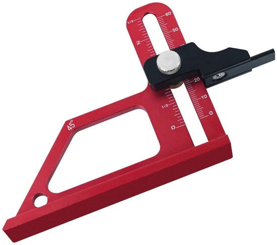 Misuratore di altezza in alluminio - Misuratore di profondità regolabile - Impostazione di profondità - Sega circolare da tavolo - Lavorazione del legno - Installazione rapida