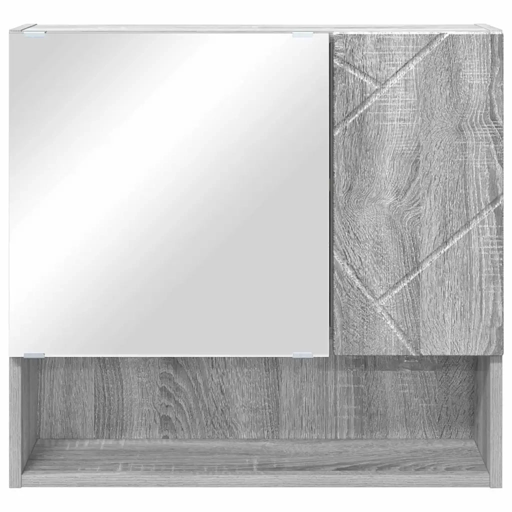 Mobiletto per specchio con porta Grigio Sonoma 59 x 17 x 55 cm 883370