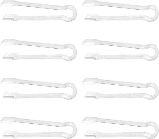 Set di 8 clipper di plastica per ghiaccio - clip mini trasparenti - 16 cm clip buffet - adatti per buffet barbecue dessert ecc.