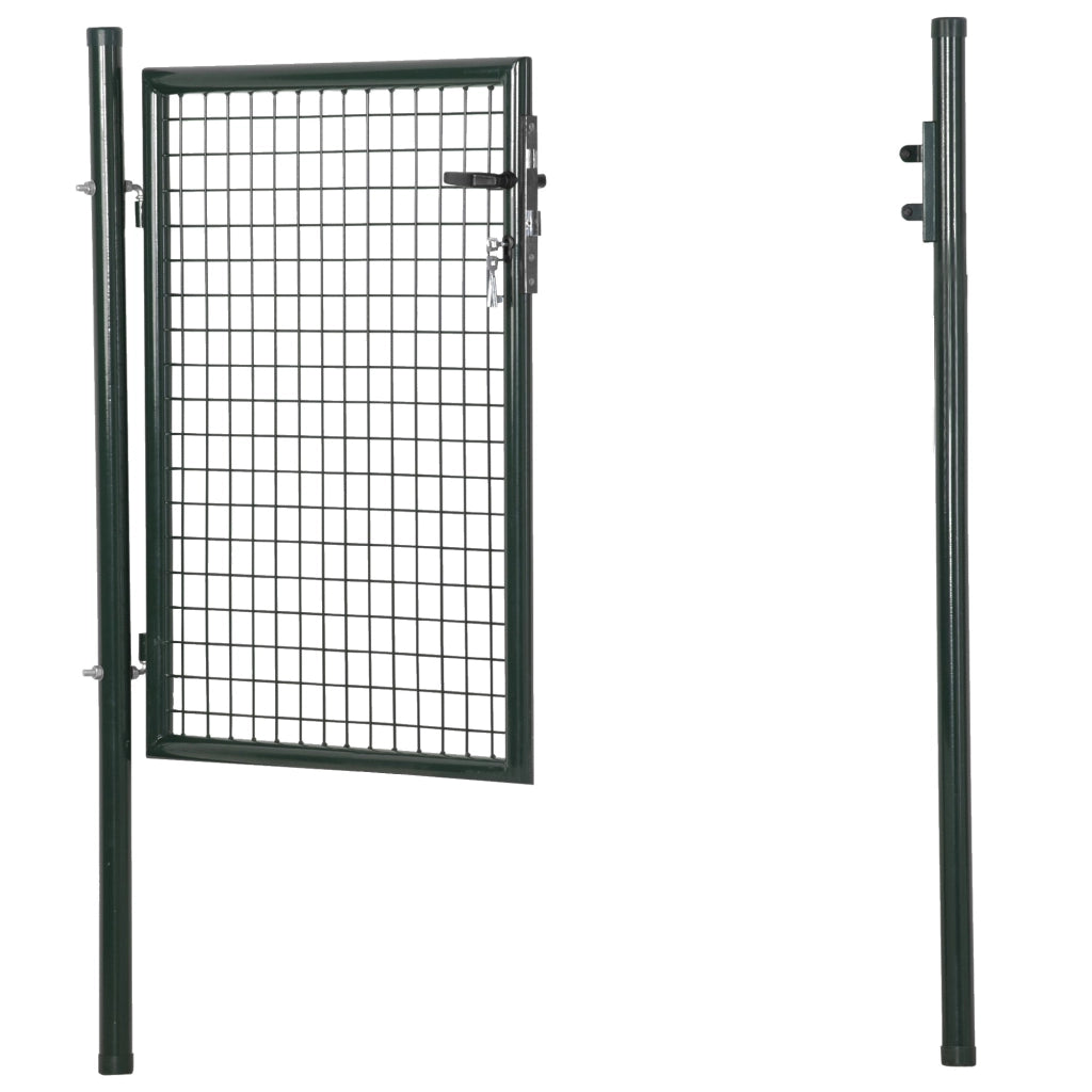 Cancello da Giardino 97x150 cm in Acciaio Verde