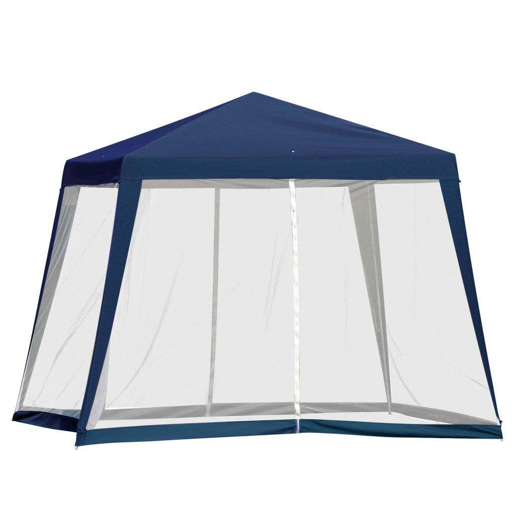 Gazebo da giardino ¨C zephmum ¨C blu metallo poliestere 3x3 m
