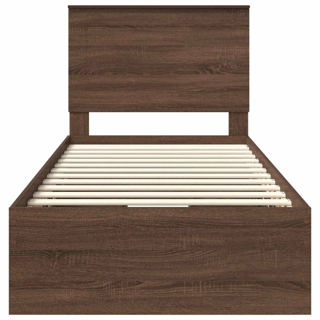 Struttura del letto con cassetto Rovere Marrone 90 x 190 cm