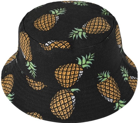 Cappello da sole con stampo floreale - Cappello da pesca - Cappello da spiaggia - Canvaccio - Unico modello - 100% poliestere, Circonferenza 54,5-59 cm - Cappello estivo