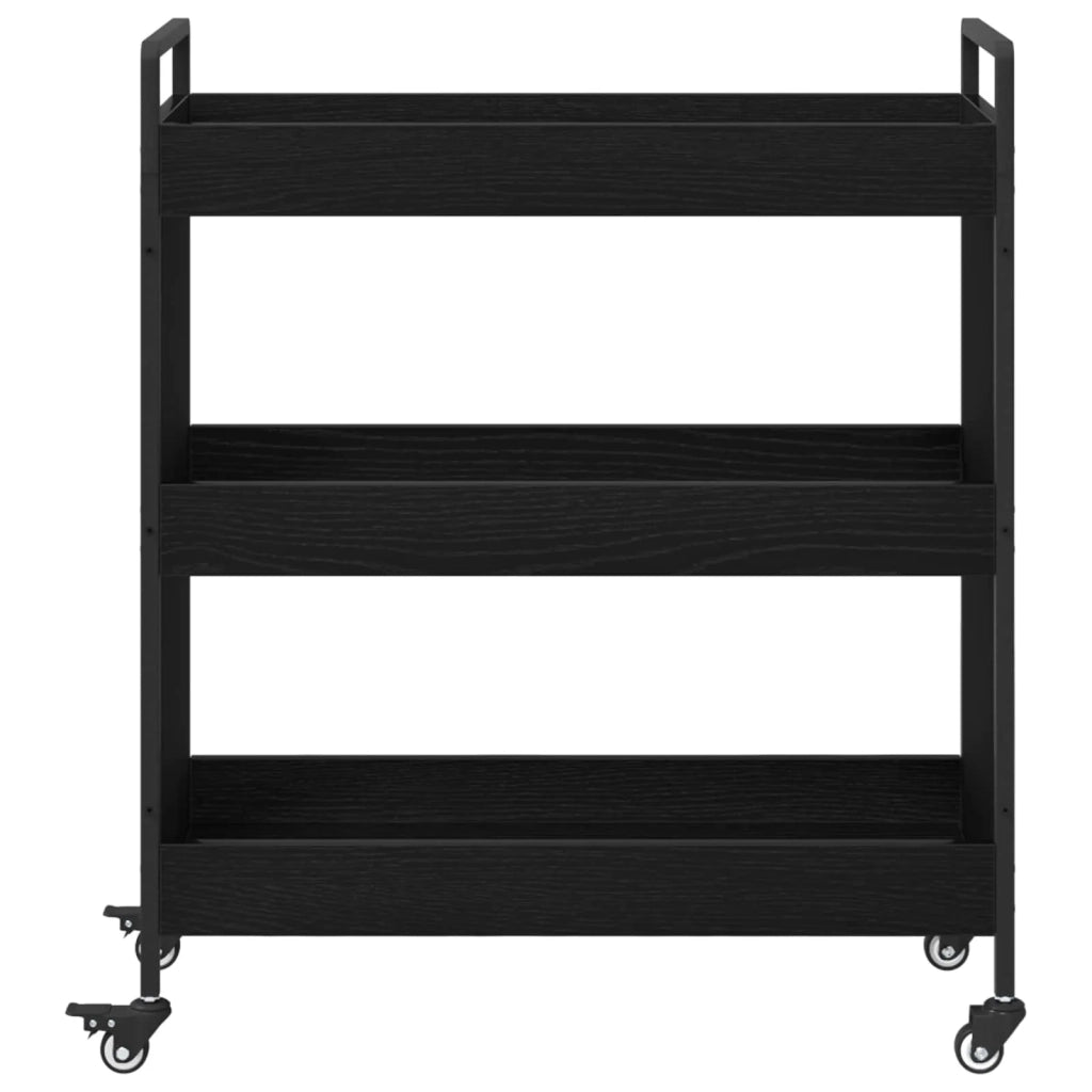 Carrello da Cucina Rovere Nero 70 x 30 x 82 cm 879626