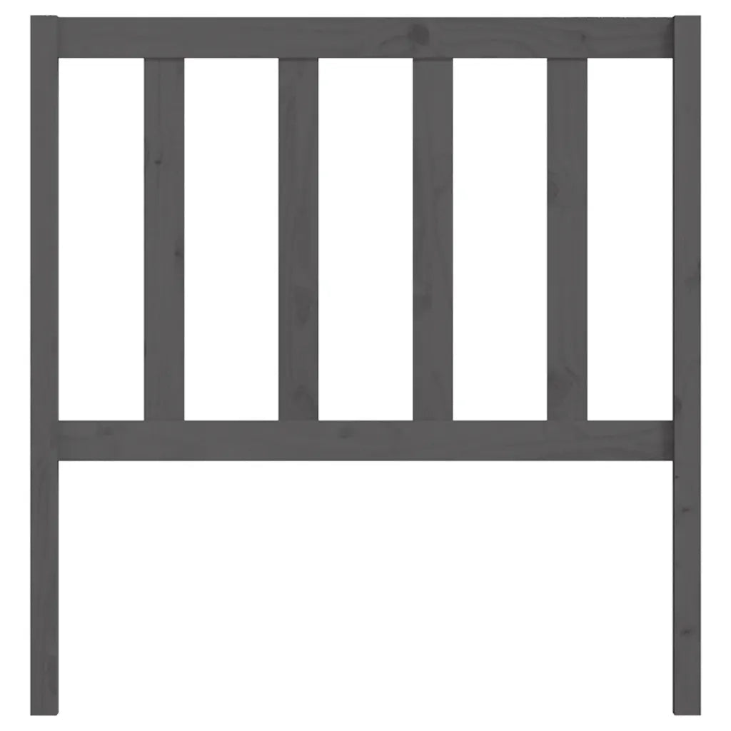 Testiera per Letto Grigia 96x4x100 cm in Legno Massello di Pino 817722