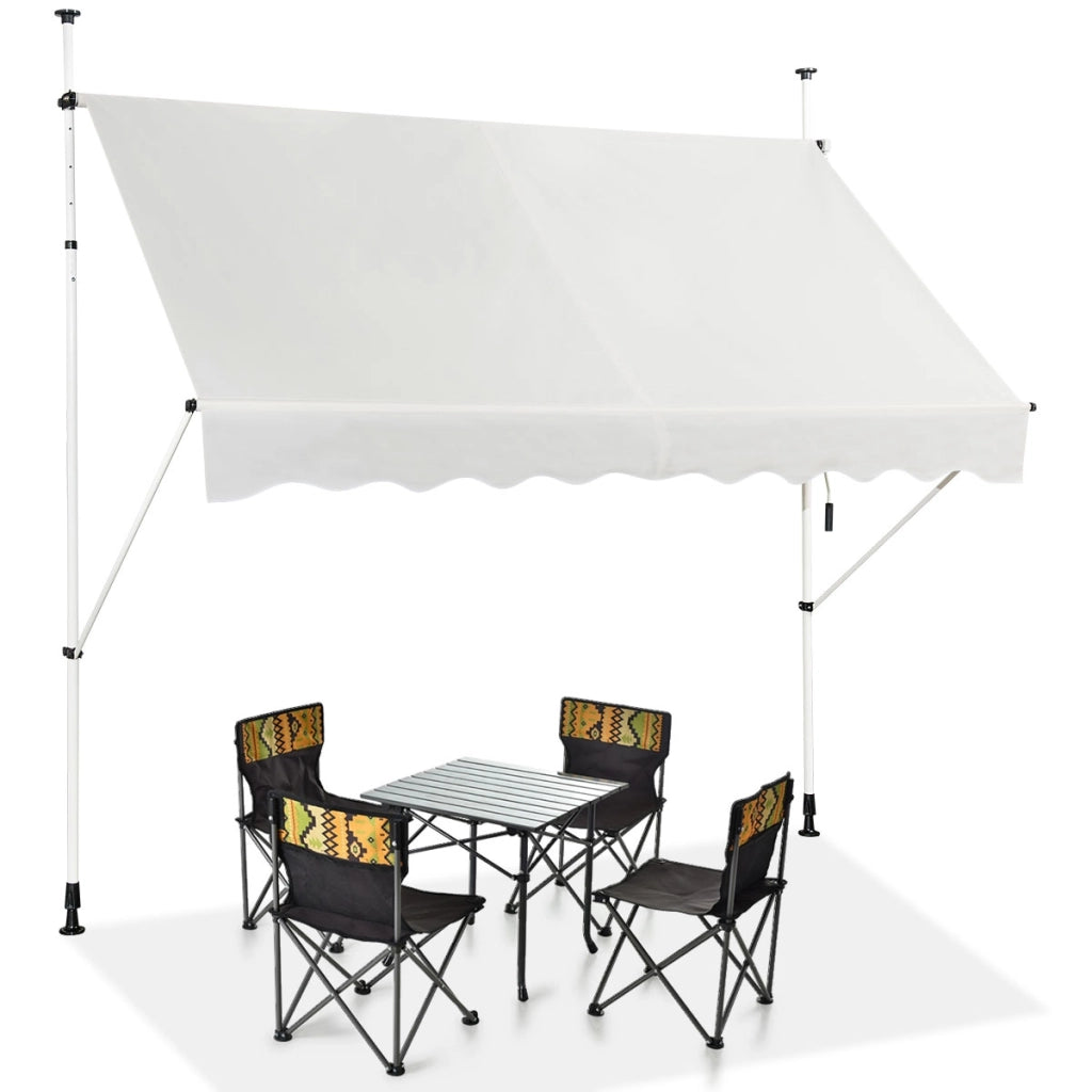 Tenda da sole telescopica e retrattile, Tenda parasole resistente ai raggi UV impermeabile 250 x 120 cm Beige-Tende parasole