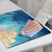 Set di 4 Tappeti di Cucina in Marmo Blu con Inchiostro, con Sottopiede, per Decorazione di Casa, Impermeabili e Resistente al Calore, 41 *