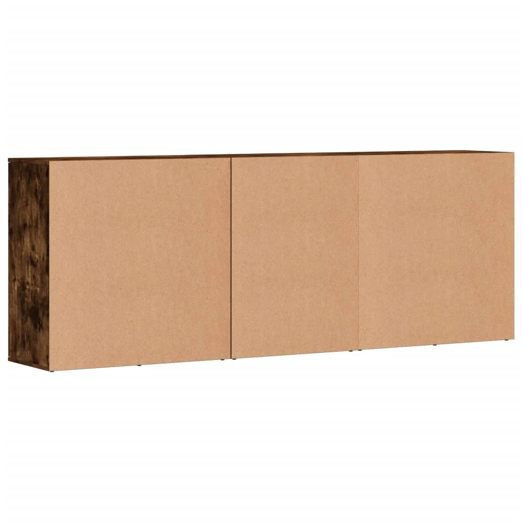Buffet credenza cassettiera armadio mobile contenitore organizer per cucina soggiorno salotti 3 pezzi legno ingegnerizzato marrone 02_0037069