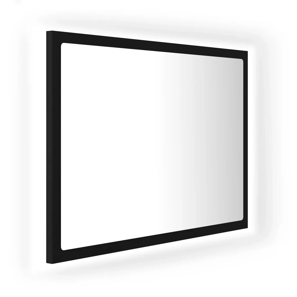 Specchio da Bagno a LED Nero 60x8,5x37 cm in Acrilico 804917