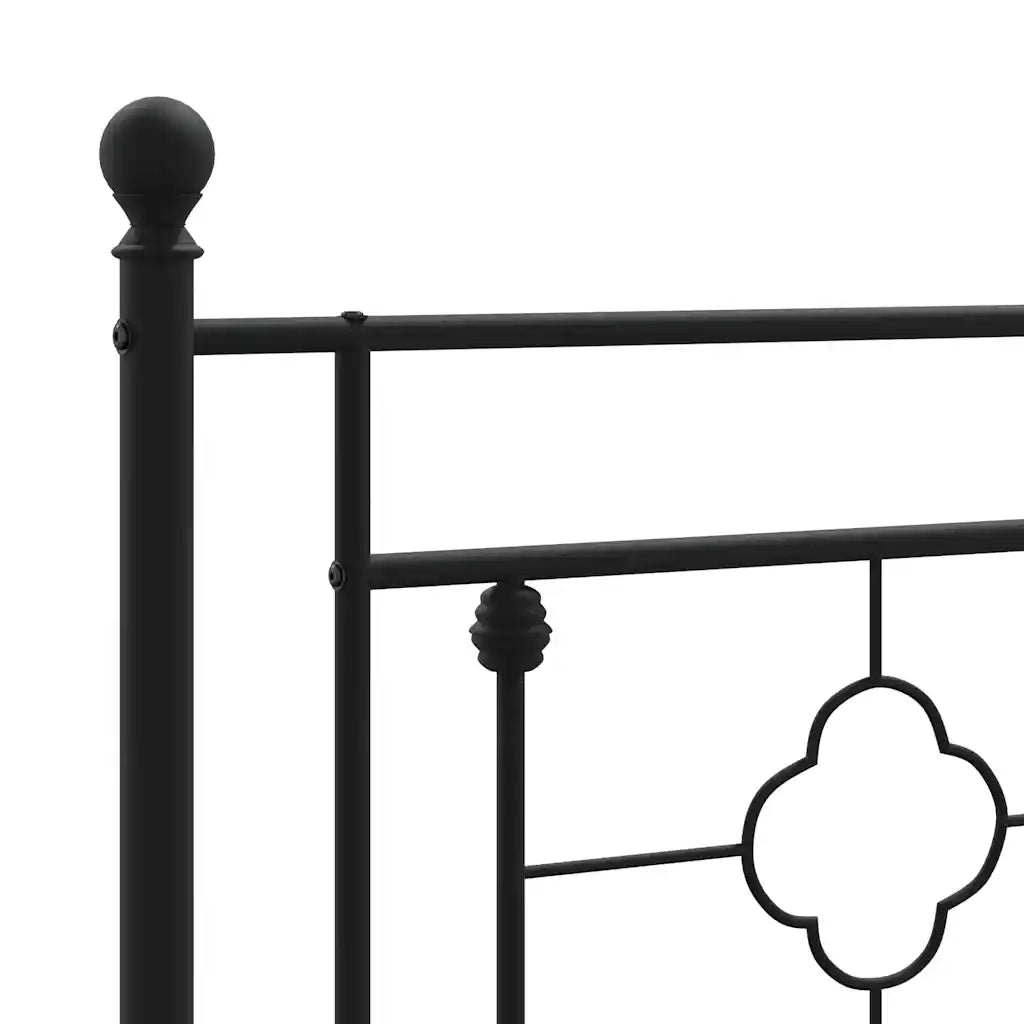 Giroletto con Testiera in Metallo Nero 140x200 cm 374340