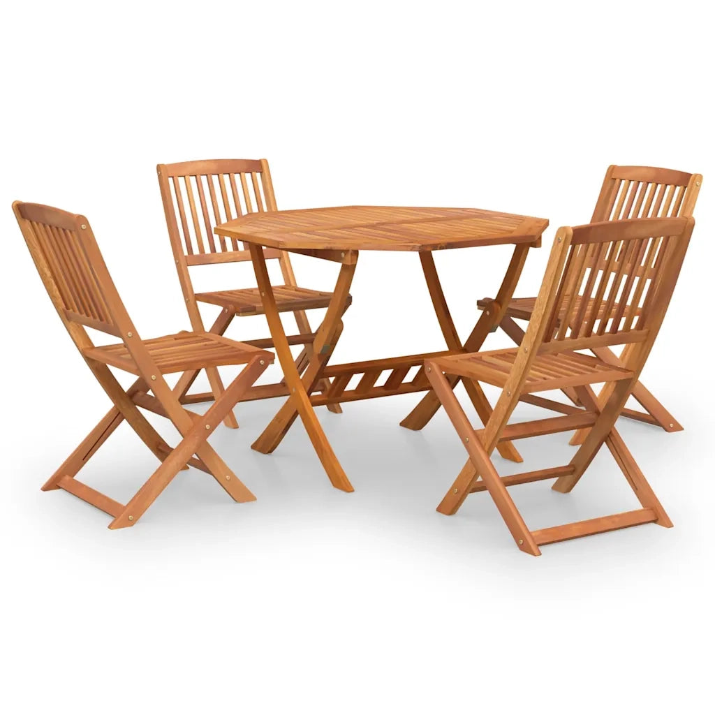 Set da Pranzo per Giardino 5 pz in Legno Massello di Acacia cod mxl 35262