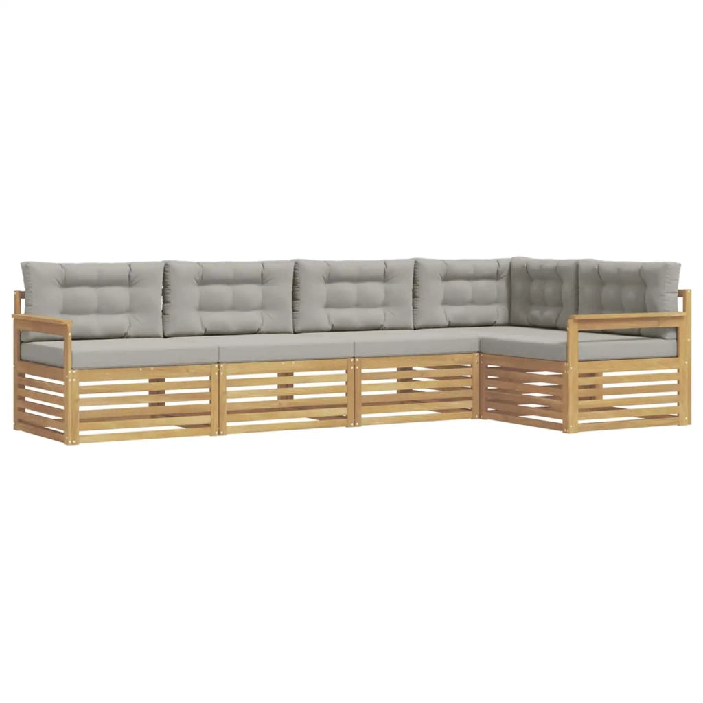 Set di divani da esterno 6 pcs Bianco e Grigio Chiaro 3390471