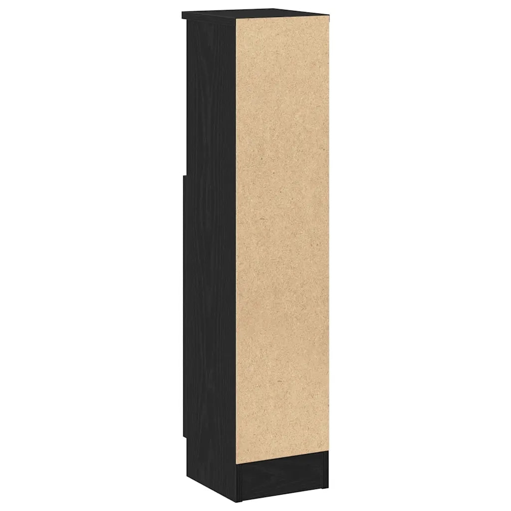 Mobile da Bagno con Portarotolo Nero 20,5x22x90 cm 858498